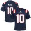 Drake Maye New England Patriots Nike Youth Game Jersey - Navy - Front View