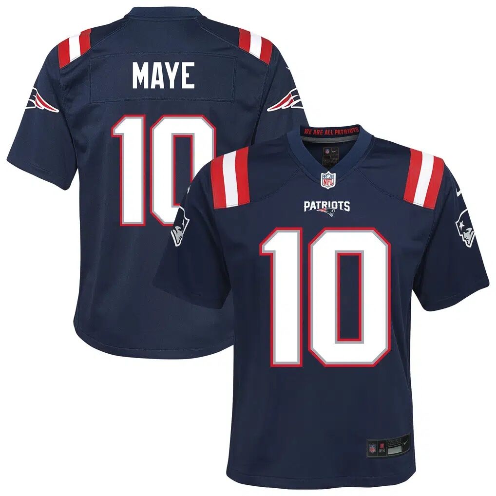Drake Maye New England Patriots Nike Youth Game Jersey