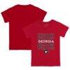 Georgia Bulldogs Tiny Turnip Infant Stacked T-Shirt - Red - Front View