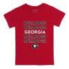 Georgia Bulldogs Tiny Turnip Infant Stacked T-Shirt - Red - Side View