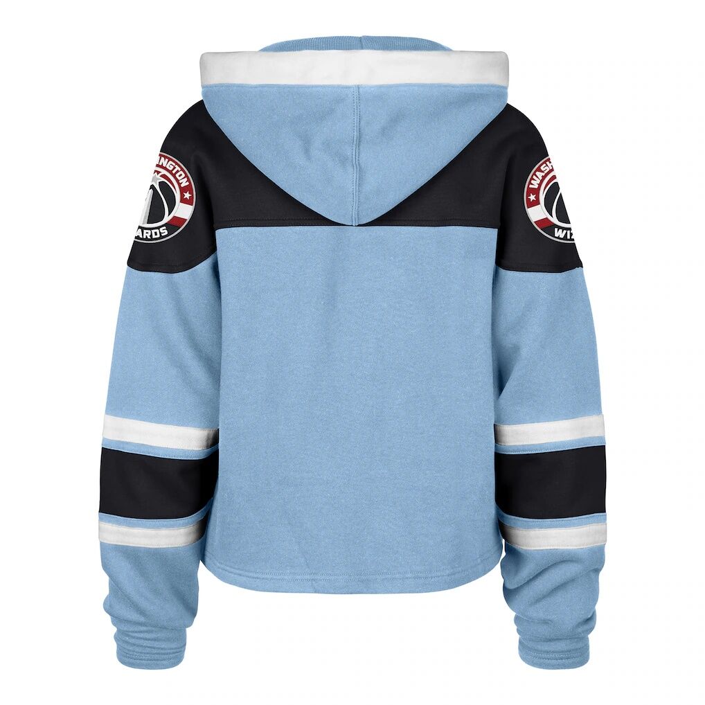 Washington Wizards '47 Women's 2024/25 City Edition Superior Cropped Lace-Up Pullover Hoodie - Light Blue