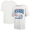 Philadelphia 76ers '47 Women's City Edition Down Court Sadie T-Shirt - White - Front View