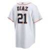 Yainer Diaz Houston Astros Nike Home Replica Jersey - White - Detail View