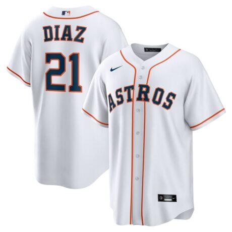 Yainer Diaz Houston Astros Nike Home Replica Jersey - White - Front View