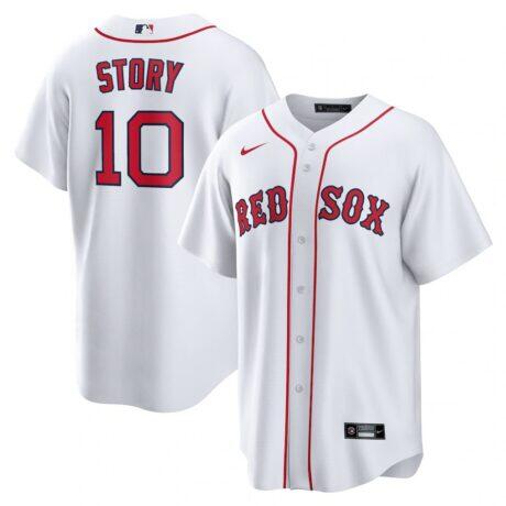 Trevor Story Boston Red Sox Nike Home Replica Jersey - White - Front View