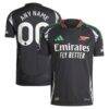 Arsenal adidas 2024/25 Away Authentic Custom Jersey - Black - Front View
