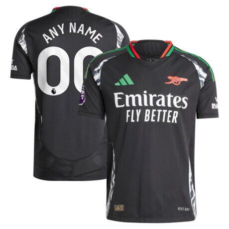 Arsenal adidas 2024/25 Away Authentic Custom Jersey - Black - Front View