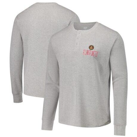 Atlanta United FC Concepts Sport Region Thermal Knit Henley Long Sleeve Top - Gray - Front View