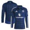 Manchester United adidas 2024/25 Away Replica Long Sleeve Jersey - Navy - Front View