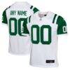 New York Jets Nike Youth Classic Alternate Custom Replica Jersey - White - Front View