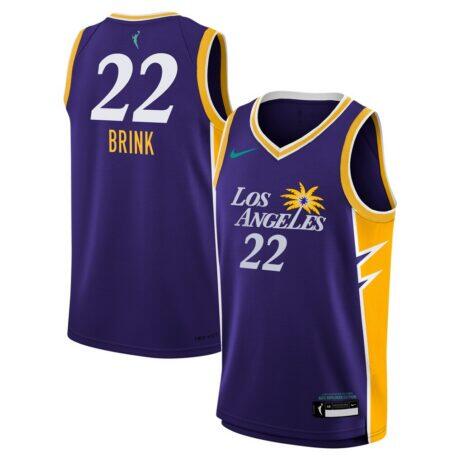 Cameron Brink Los Angeles Sparks Nike Youth 2024 WNBA Draft Explorer Edition Victory Player Jersey - Purple - Front View