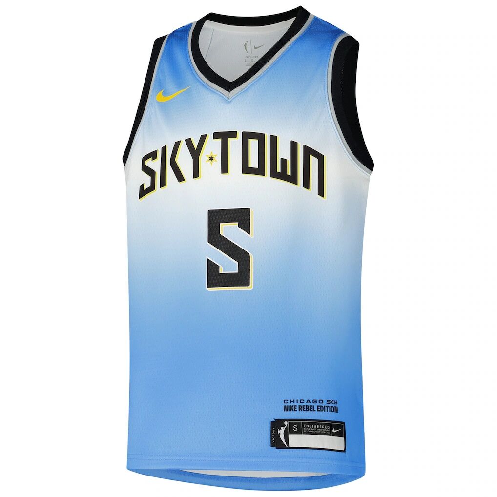 Angel Reese Chicago Sky Nike Youth 2024 Draft Expansion WNBA Rebel Jersey - Light Blue