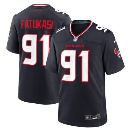 Folorunso Fatukasi Houston Texans Nike Team Game Jersey - Navy - Front View