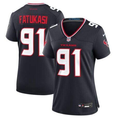 Folorunso Fatukasi Houston Texans Nike Women's Team Game Jersey - Navy - Front View