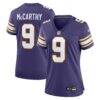 J.J. McCarthy Minnesota Vikings Nike Women's 2nd Alternate Player Game Jersey - Purple - Front View