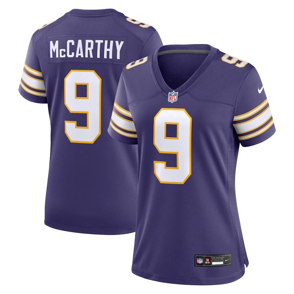 J.J. McCarthy Minnesota Vikings Nike Women's 2nd Alternate  Player Game Jersey