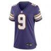J.J. McCarthy Minnesota Vikings Nike Women's 2nd Alternate Player Game Jersey - Purple - Side View