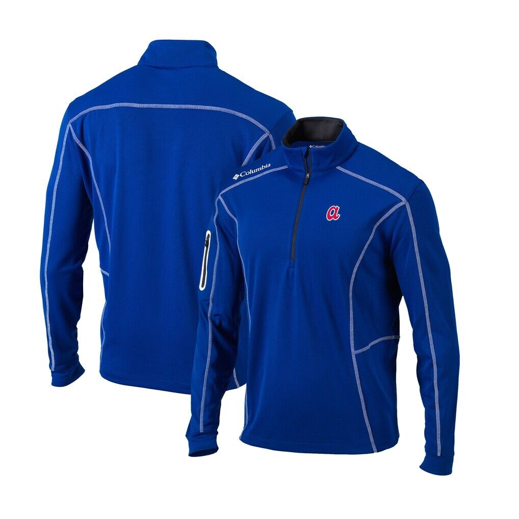 Atlanta Braves Columbia Cooperstown Collection Omni-Wick Shotgun Quarter-Zip Top – Royal