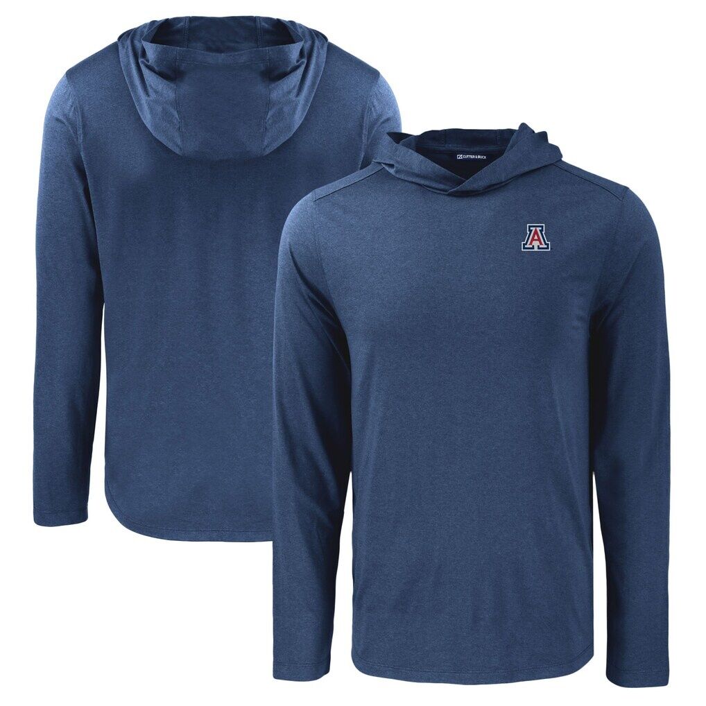 Arizona Wildcats Cutter & Buck Coastline Epic Comfort Eco Recycled Long Sleeve Hoodie T-Shirt