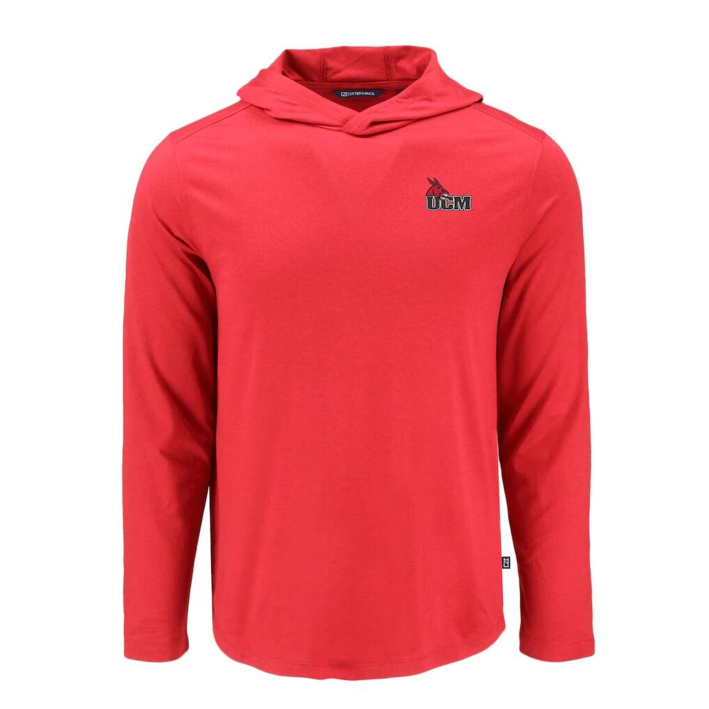 Central Missouri Mules Cutter & Buck Coastline Epic Comfort Eco Recycled Long Sleeve Hoodie T-Shirt - Cardinal