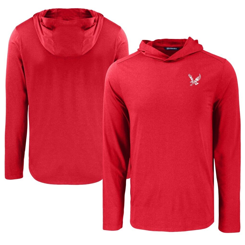 Eastern Washington Eagles Cutter & Buck Coastline Epic Comfort Eco Recycled Long Sleeve Hoodie T-Shirt