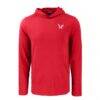 Eastern Washington Eagles Cutter & Buck Coastline Epic Comfort Eco Recycled Long Sleeve Hoodie T-Shirt - Red - Side View