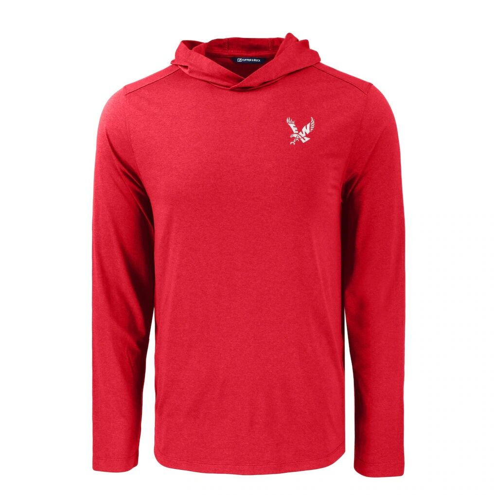 Eastern Washington Eagles Cutter & Buck Coastline Epic Comfort Eco Recycled Long Sleeve Hoodie T-Shirt