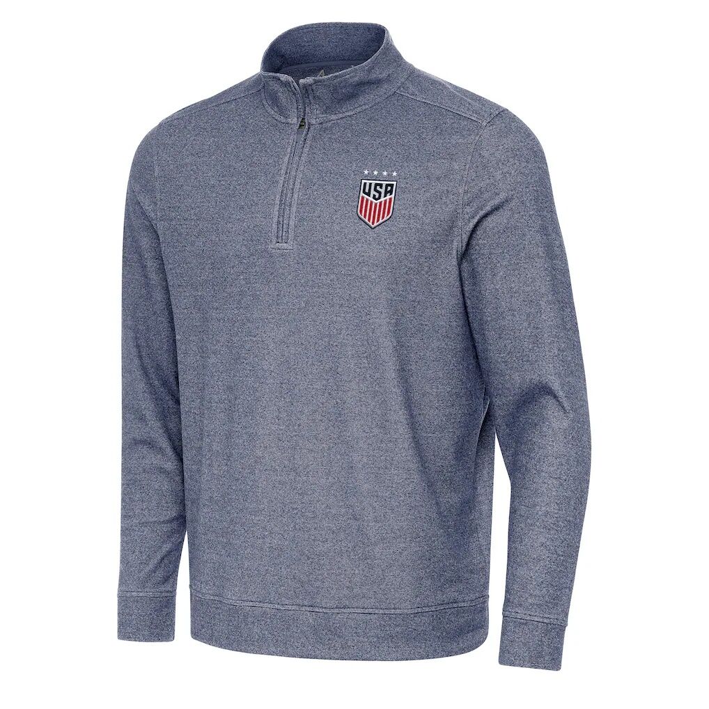 USWNT Antigua Subtle Quarter-Zip Top - Heather Navy