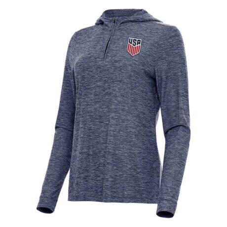 USMNT Antigua Women's Daybreak Quarter-Zip Hoodie - - Front View