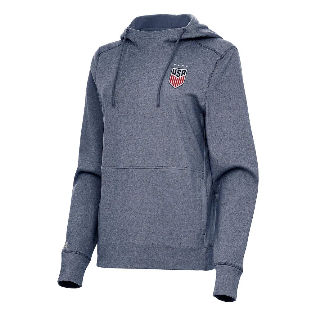 USWNT Antigua Women's Justice Pullover Hoodie - Heather Navy