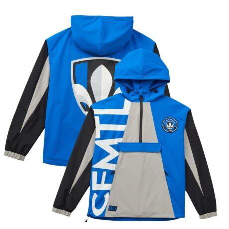 CF Montreal Live Breathe Futbol Unisex Tekker Half-Zip Anorak Jacket - - Front View