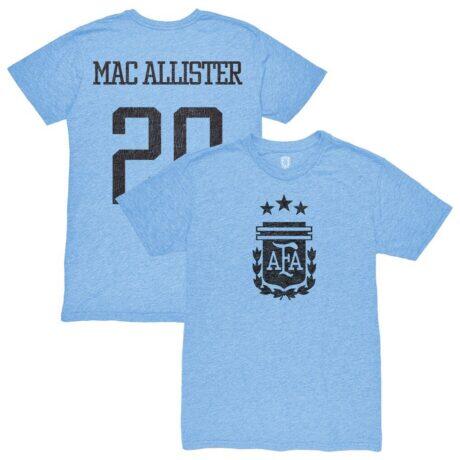 Alexis Mac Allister Argentina National Team 1863FC Player Retro Tri-Blend T-Shirt - - Front View