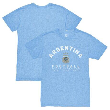 Argentina National Team 1863FC Three-Time World Champions Tri-Blend T-Shirt - - Front View