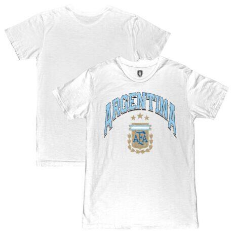 Argentina National Team 1863FC Retro Wordmark T-Shirt - White - Front View