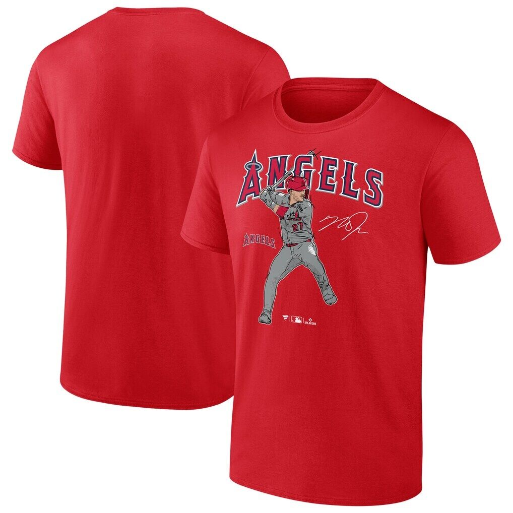 Mike Trout Los Angeles Angels Player Swing T-Shirt