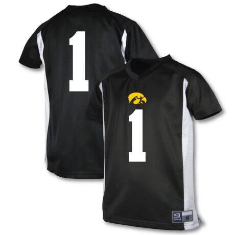 #1 Iowa Hawkeyes Garb Youth Football Jersey - Black - Front View