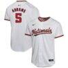 CJ Abrams Washington Nationals Nike Youth Home Game Player Jersey - White - Front View