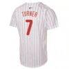 Trea Turner Philadelphia Phillies Nike Youth Home Game Player Jersey - White - Detail View