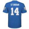 Amon-Ra St. Brown Detroit Lions Youth Replica Jersey - Blue - Detail View