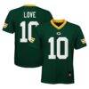 Jordan Love Green Bay Packers Youth Replica Jersey - Green - Front View