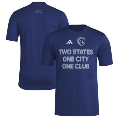 Sporting Kansas City adidas 2025 Jersey Hook AEROREADY T-Shirt - Navy - Front View