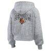 Cincinnati Bengals WEAR by Erin Andrews Women's Speckled Fleece Cropped Full-Zip Hoodie - - Detail View