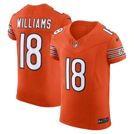 Caleb Williams Chicago Bears Nike Alternate Vapor F.U.S.E. Elite Jersey - Orange - Front View