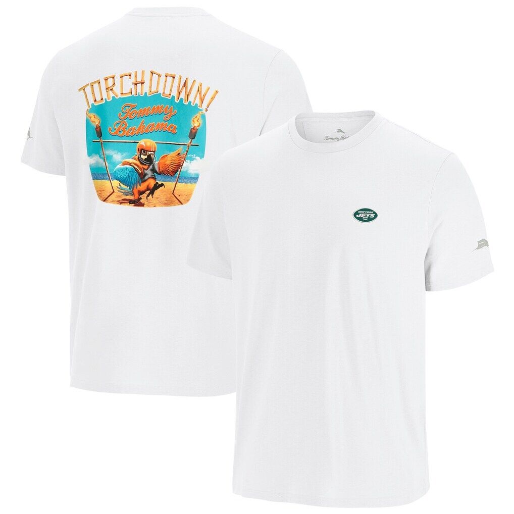 New York Jets Tommy Bahama Sport Torchdown Graphic T-Shirt