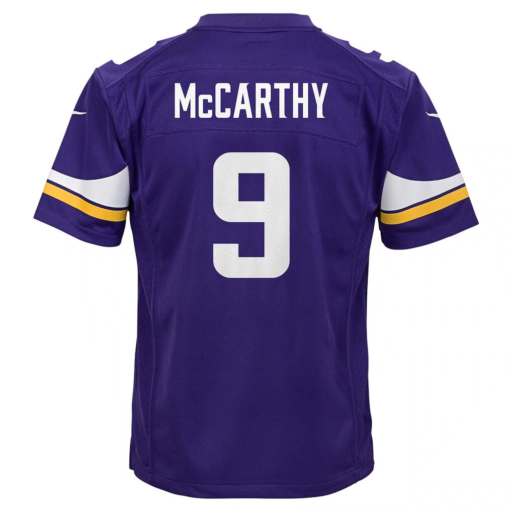 J.J. McCarthy Minnesota Vikings Nike Youth Game Jersey
