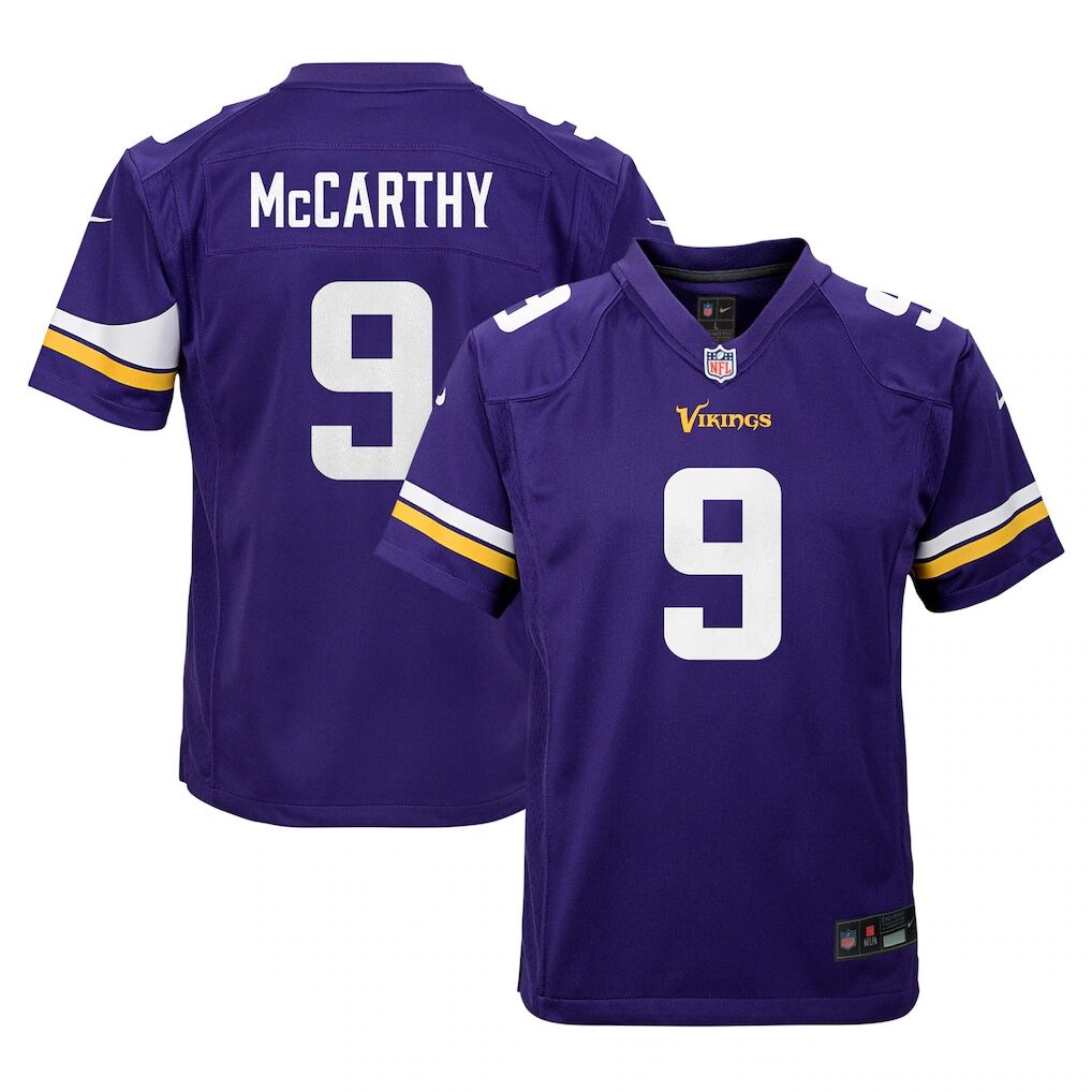 J.J. McCarthy Minnesota Vikings Nike Youth Game Jersey