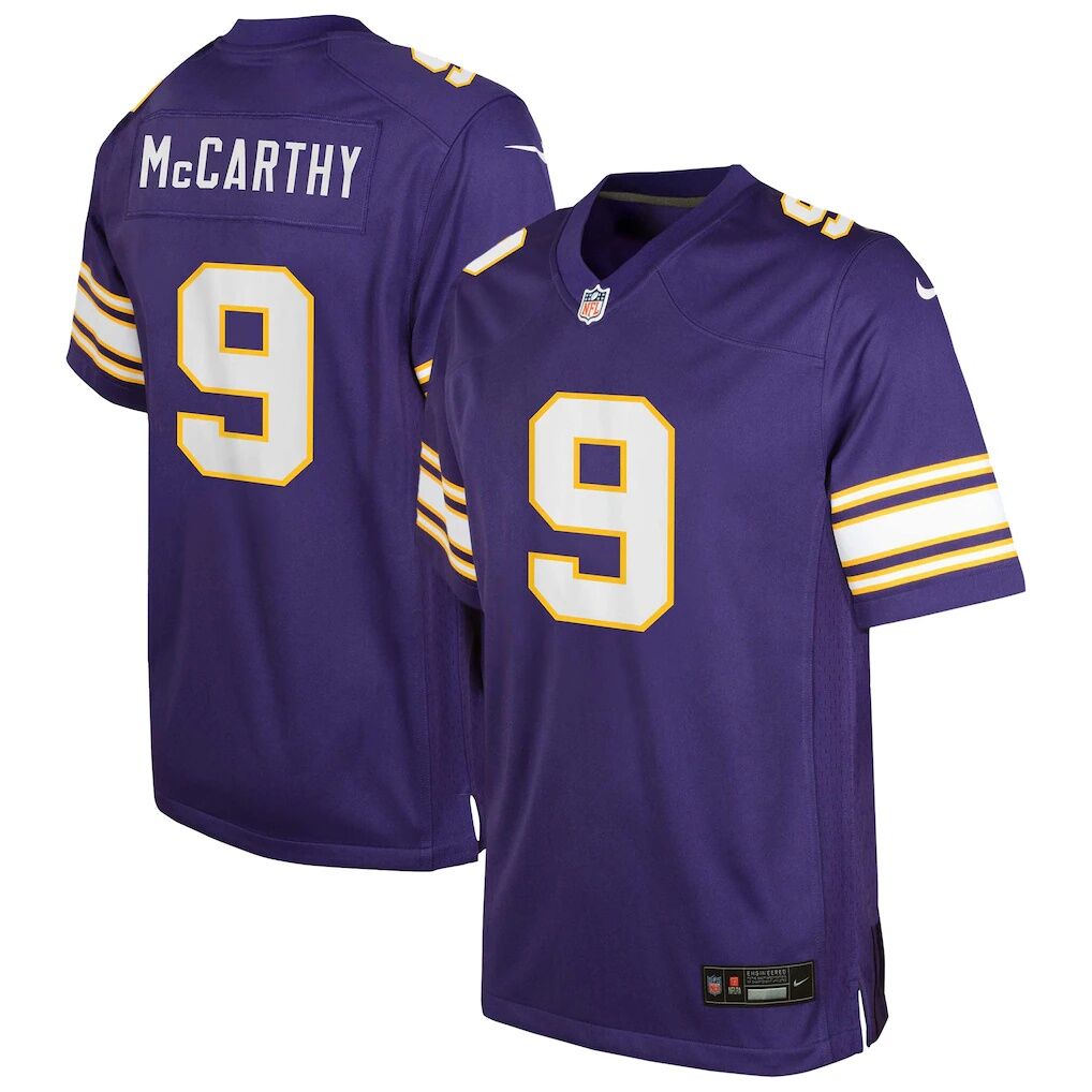 J.J. McCarthy Minnesota Vikings Nike Youth Game Jersey