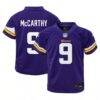 J.J. McCarthy Minnesota Vikings Nike Toddler Game Jersey - Purple - Front View