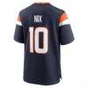 Bo Nix Denver Broncos Nike Alternate Game Jersey - Navy - Detail View