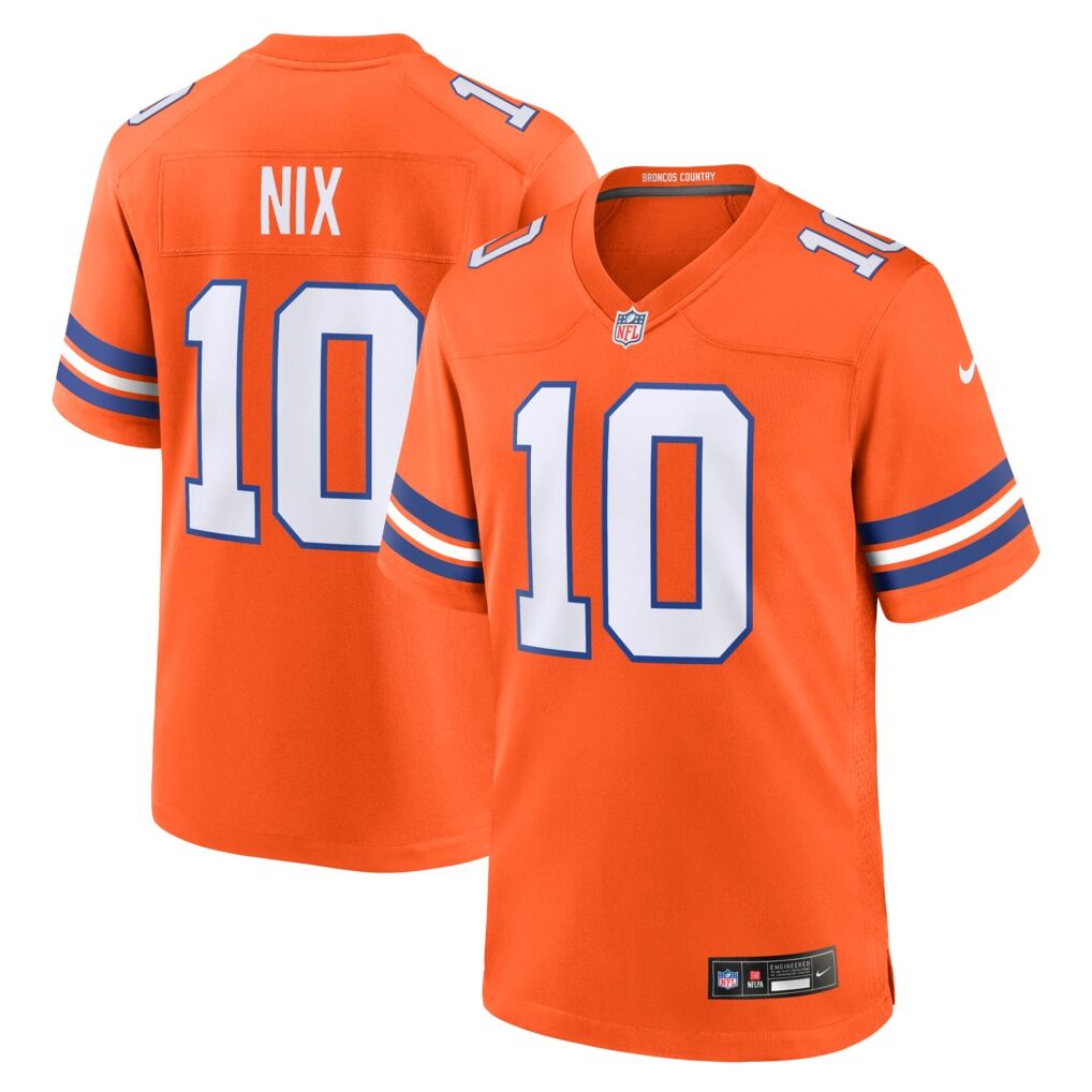 Bo Nix Denver Broncos Nike Mile High Collection 1977 Throwback Player Game Jersey
